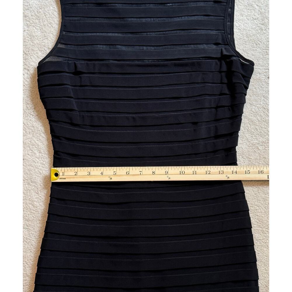 Adrianna Papell NEW Black Shutter Pleat Midi Dress Sleeveless Cocktail Size 10 - Picture 10 of 14
